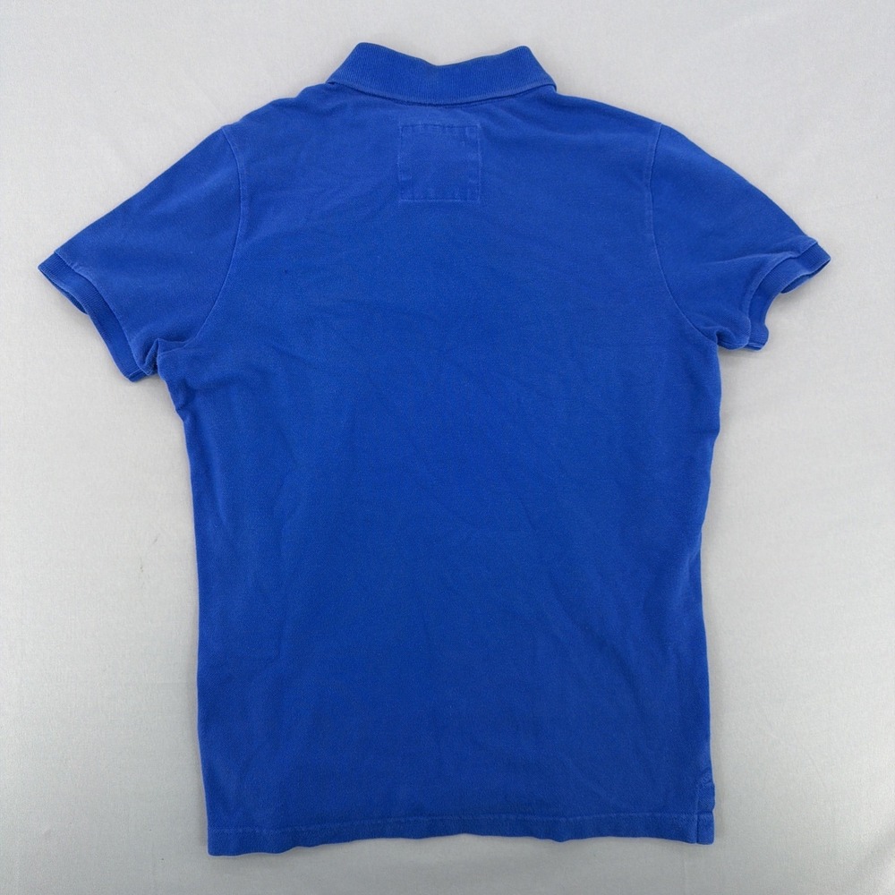 Hollister Polo Shirt Women's Medium Blue Logo Short Sleeve Stretch Casual - Picture 3 of 8